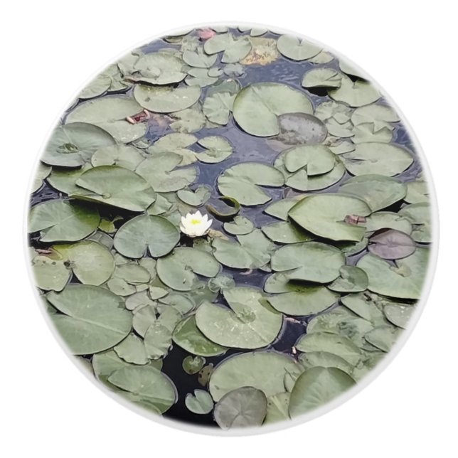 Lake Lily Pad Explosion Ceramic Knob (Front)