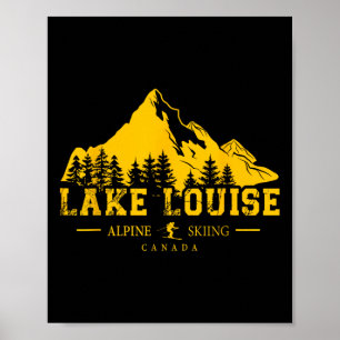 Lake Louise Alberta Canada Ski Resort Alpine Skiin Poster