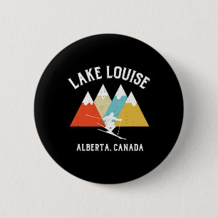 Lake Louise Alberta Canada Ski Vacation Souvenir 6 Cm Round Badge