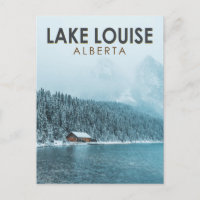 Lake Louise Alberta Canada Travel Art Vintage