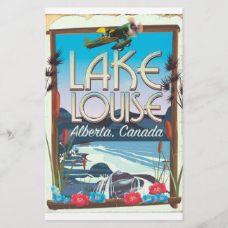 Lake Louise, Alberta Canada travel poster Stationery