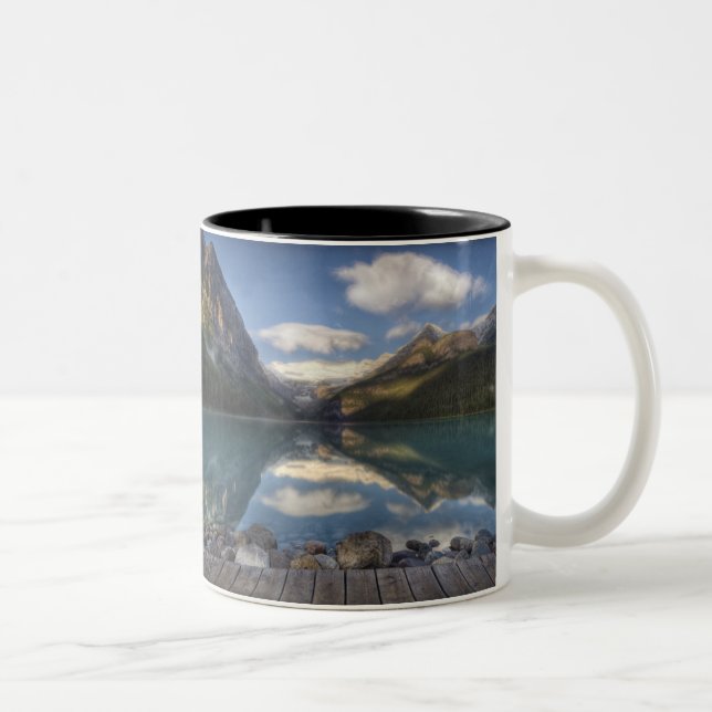 Lake Louise at sunrise, Banff National Park, Two-Tone Coffee Mug (Right)