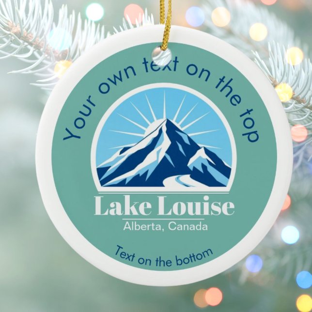 Lake Louise Banff Alberta Canada Blue Mountain Ceramic Tree Decoration (Creator Uploaded)