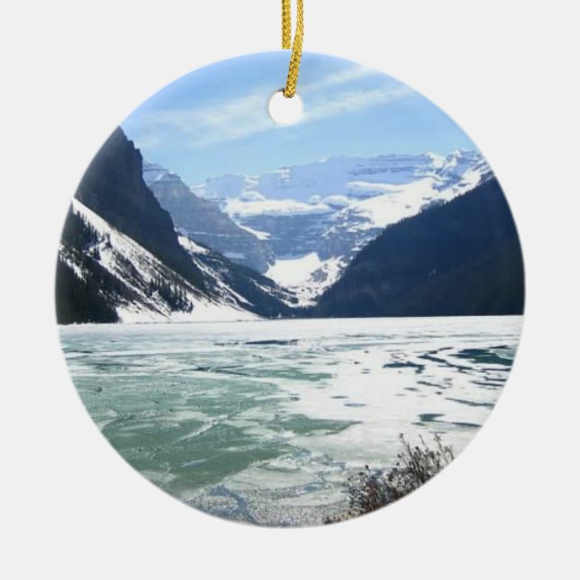 Lake Louise, Banff, Alberta, Canada Ceramic Tree Decoration (Front)