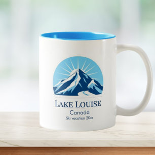 Lake Louise Banff Alberta Canada ski souvenir Two-Tone Coffee Mug