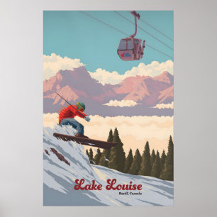 Lake Louise Banff Canada Ski Resort Travel Poster
