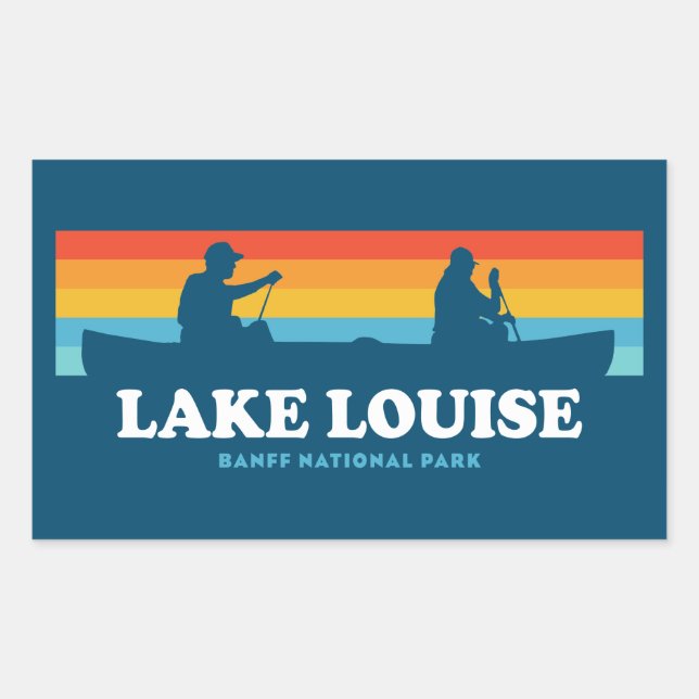 Lake Louise Banff National Park Canoe Rectangular Sticker (Front)