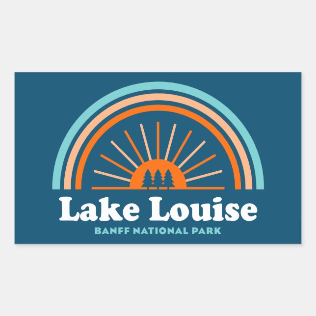 Lake Louise Banff National Park Rainbow Rectangular Sticker (Front)