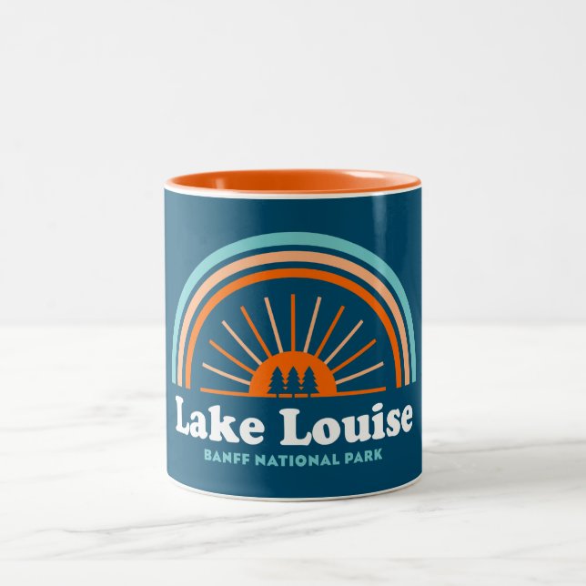Lake Louise Banff National Park Rainbow Two-Tone Coffee Mug (Center)