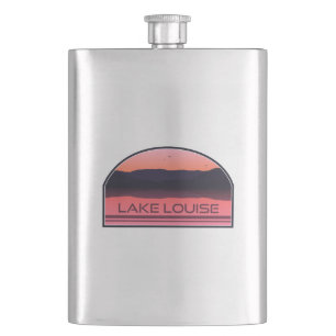 Lake Louise Banff National Park Red Sunrise Hip Flask