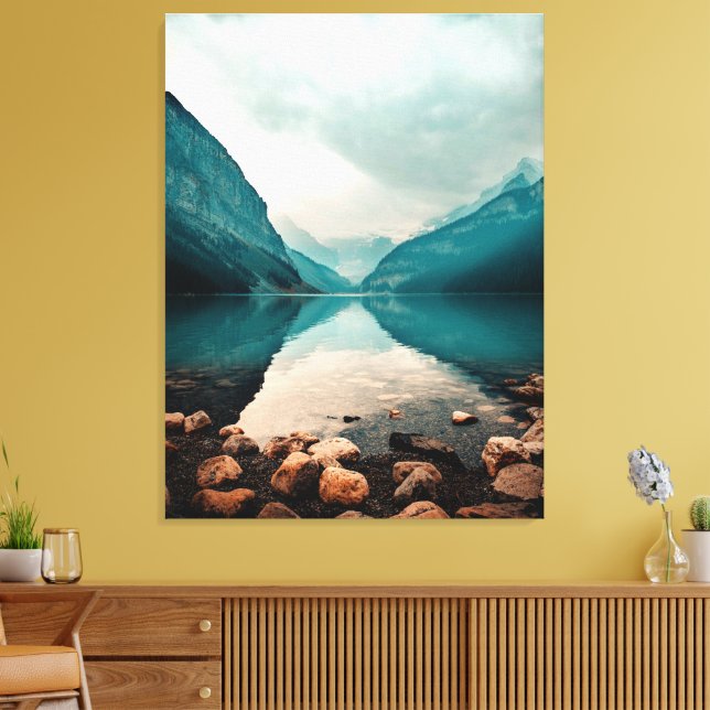 Lake Louise, Canada. Panoramic Landscape Canvas Print (Insitu(LivingRoom))