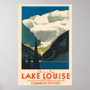 Lake Louise Canada Vintage Travel Poster