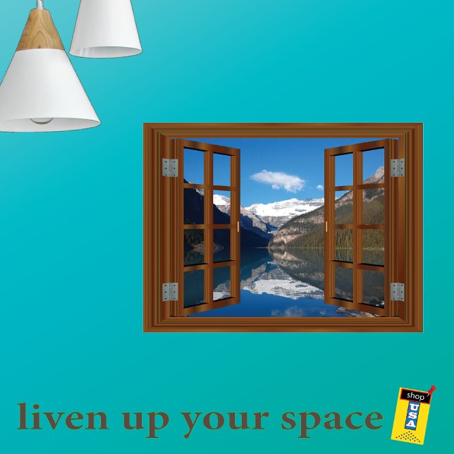 Lake Louise Mountain Faux Fake Window View Poster (Creator Uploaded)