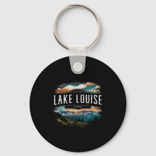 Lake Louise Mountains Alberta Hiking Outdoors Vint Key Ring
