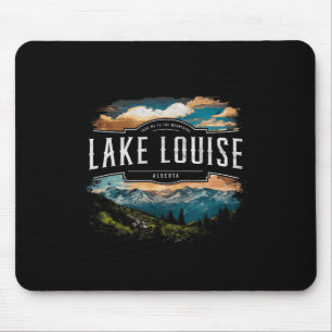 Lake Louise Mountains Alberta Hiking Outdoors Vint Mouse Mat