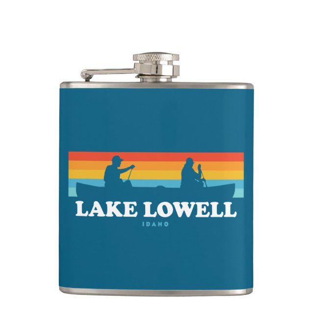 Lake Lowell Idaho Canoe Hip Flask (Front)