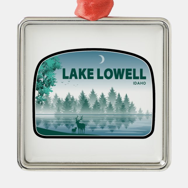 Lake Lowell Idaho Deer Metal Tree Decoration (Front)