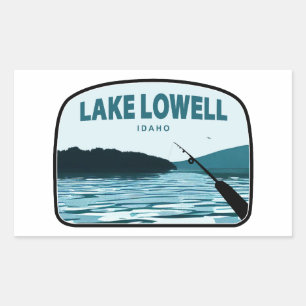 Lake Lowell Idaho Fishing Rod Rectangular Sticker