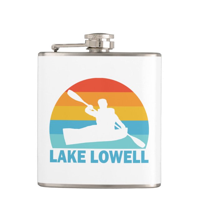 Lake Lowell Idaho Kayak Hip Flask (Front)