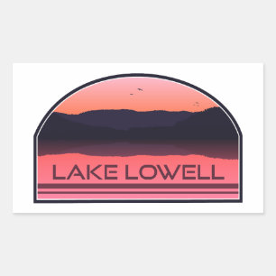 Lake Lowell Idaho Red Sunrise Rectangular Sticker