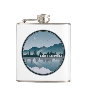 Lake Lowell Idaho Reflection Hip Flask