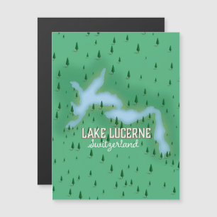 Lake Lucerne Switzerland travel poster map