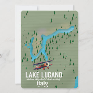 Lake Lugano Italy - Switzerland travel poster
