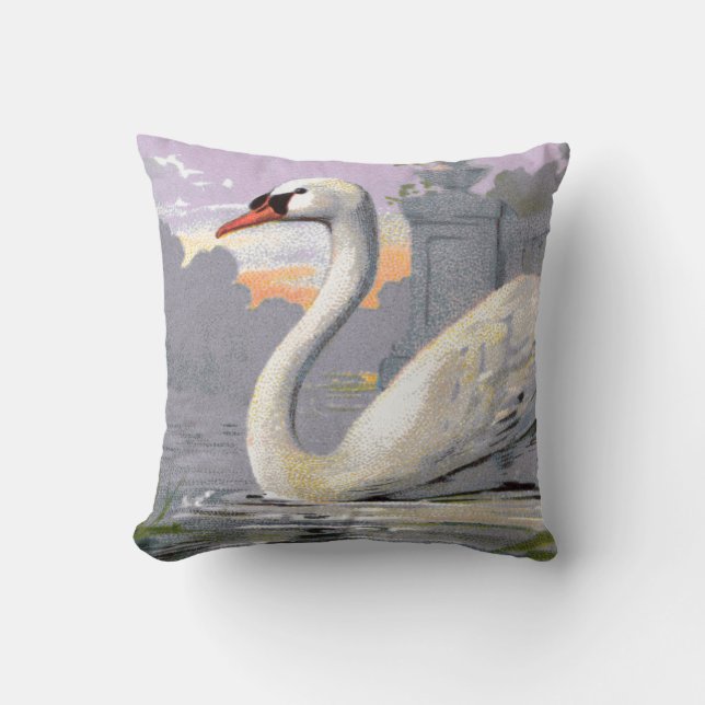 Lake Lugano Swan Cushion (Front)