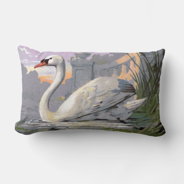 Lake Lugano Swan Lumbar Cushion (Front)