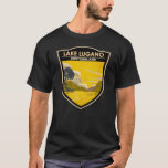Lake Lugano Switzerland Travel Art Vintage T-Shirt<br><div class="desc">Lake Lugano on the Switzerland side vector art design. Lake Lugano is a glacial lake which is situated on the border between southern Switzerland and northern Italy.</div>