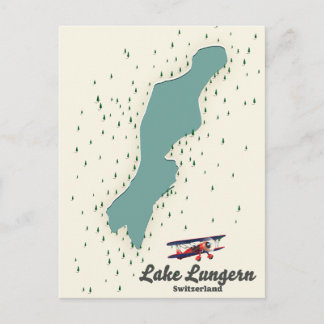 Lake Lungern Switzerland map Invitation Postcard