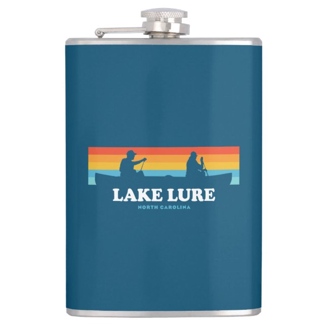 Lake Lure North Carolina Canoe Hip Flask (Front)