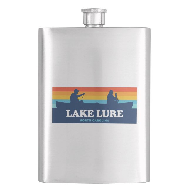 Lake Lure North Carolina Canoe Hip Flask (Front)