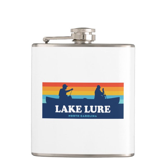 Lake Lure North Carolina Canoe Hip Flask (Front)