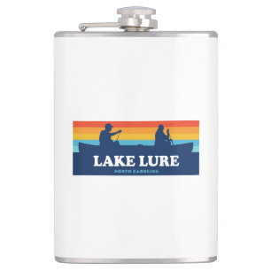 Lake Lure North Carolina Canoe Hip Flask