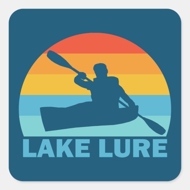 Lake Lure North Carolina Kayak Square Sticker (Front)