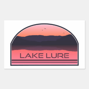 Lake Lure North Carolina Red Sunrise Rectangular Sticker