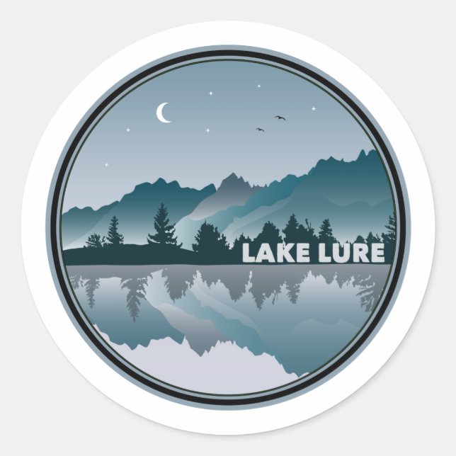 Lake Lure North Carolina Reflection Classic Round Sticker (Front)