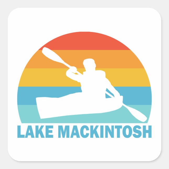 Lake Mackintosh North Carolina Kayak Square Sticker (Front)