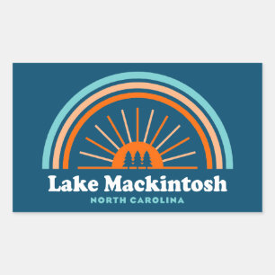 Lake Mackintosh North Carolina Rainbow Rectangular Sticker
