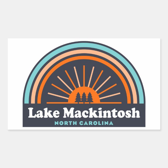 Lake Mackintosh North Carolina Rainbow Rectangular Sticker (Front)