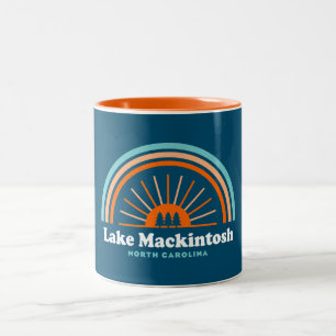 Lake Mackintosh North Carolina Rainbow Two-Tone Coffee Mug