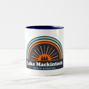 Lake Mackintosh North Carolina Rainbow Two-Tone Coffee Mug