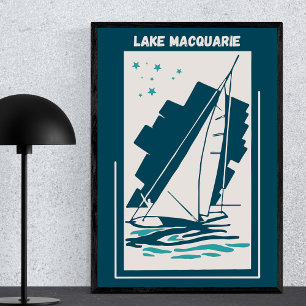 Lake Macquarie in Australia - Vintage Sailing Poster