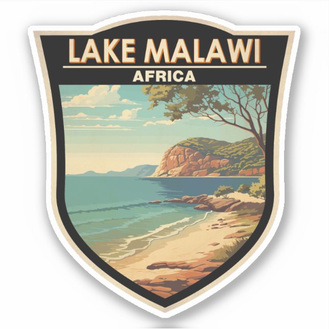 Lake Malawi Africa Travel Art Vintage (Front)
