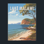Lake Malawi Africa Travel Art Vintage Postcard<br><div class="desc">Lake Malawi vector artwork design. Lake Malawi,  also known as Lake Nyasa in Tanzania and Lago Niassa in Mozambique,  is an African Great Lake.</div>