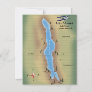 Lake Malawi,travel poster map print