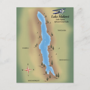 Lake Malawi,travel poster map print Postcard