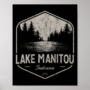 Lake Manitou Indiana Outdoors Vintage Poster