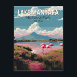 Lake Manyara National Park Tanzania Travel Vintage Postcard<br><div class="desc">Lake Manyara vector artwork design. Lake Manyara National Park features a shallow alkaline lake attracting over a million flamingoes as a Tasmanian nature attraction.</div>